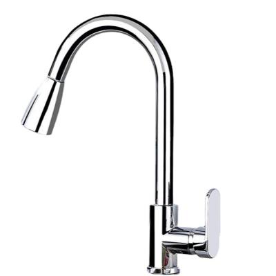 China Wenzhou Modern Factory Wholesale High Quality Brass Chrome Smoked To Pull Out Kitchen Faucet Sink Mixer Brass Kitchen Mixer Tap for sale