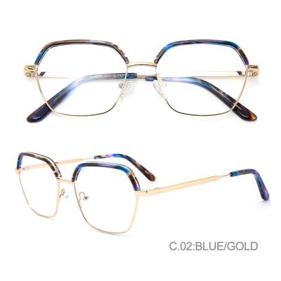 China Full-rim ready to ship acetate and metal frame optical colorful unisex eyewear for sale