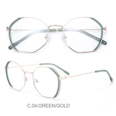 China Full-rim ready to ship optical metal eyewear with acetate decoration for sale