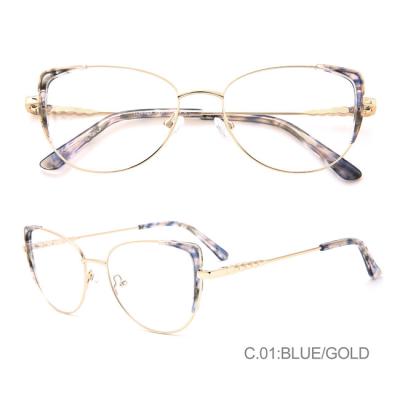 China Full-rim ready to ship stock eye frames optical eyewear acetate metal for sale