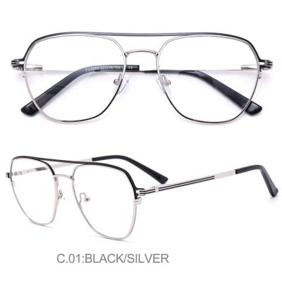 China Halfl-rim ready to ship double metal frames optical bridge classic man half rim for sale