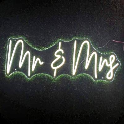 China Wall Hanging Mr. and Mrs. New Rebow Drop Shipping Store Decor Silicone Flex 360 Tube Light Letters Flex Lamps Sign Led Custom Neon for sale