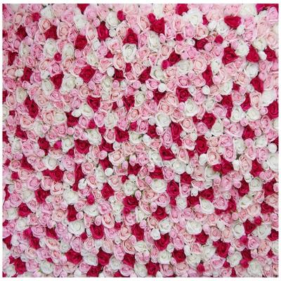 China Fashional Wedding Decoration Artificial Flowers Wrap Fabric Rose Flower Wall for sale