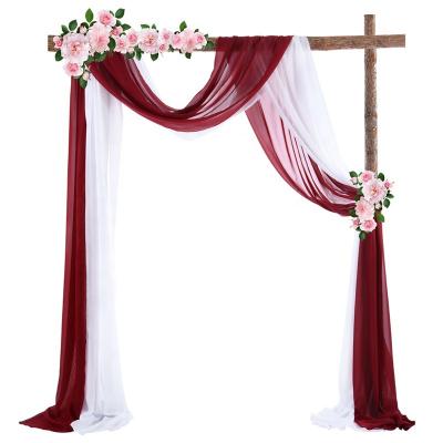 China 70*550cm Romantic and Beautiful Wedding Arch Fabric Backdrop Drapery (Wine Red+White) for sale