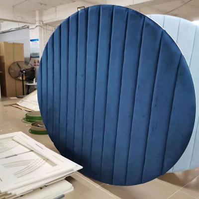 China Romantic Innovative Luxury Dark Blue Round Velvet Custom New Product Event Round Stage Cover Wedding Backdrop Circular Wall for sale