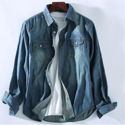 China Latest Design Anti-pilling Mens Cotton Denim Casual Shirt for sale