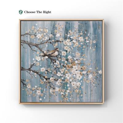 China Creative& Personalized Customization OEM Customized Pastoral Flower Wood Frame Canvas Painting Flower Oil Painting Wall Art Decor for sale