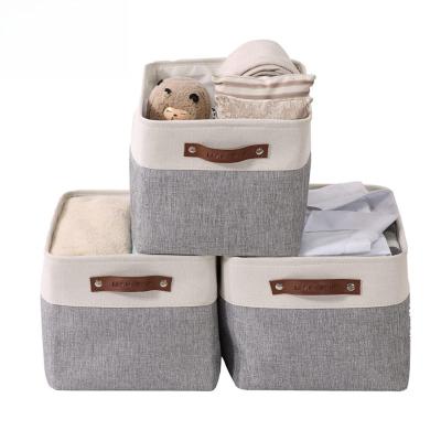 China Modern Multifunctional Storage Bins Fabric Storage Basket For Shelves Organizing Nursery Toy Cubes Cabinet Shelf for sale