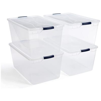 China American style multifunctional clear plastic storage bins with lids for clothing toys home ministry storage box for sale