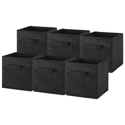 China American Style Trash Storage Organizers Collapsible Cube Box Nonwoven Clothes Gray Fabric Storage Boxes For for sale