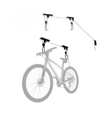 China Garage Wall Mounted Bicycle Rack Pulley Racks Ceiling Bike Storage Rack Bicycle Hanger Pulley Lift for sale