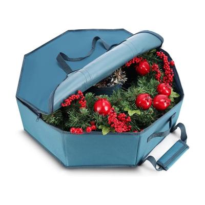 China Shell Christmas Wreath Storage Bag hard stocked with interior pockets for sale