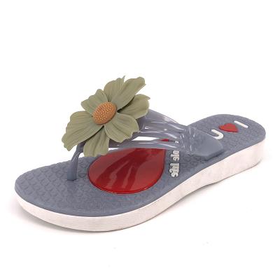 China CUSHIONING latest design fruit flower jelly slippers for women outdoor wedge sandals beach ladies wholesale cheap flip flops shoes for sale