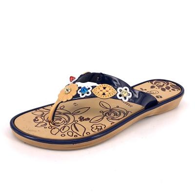 China CUSHIONING Factory Customized Slippers For Women Print Servo Drive Beach Ladies Slipper Low Heel Flower Flip Flops Indoor Cheap Wholesale for sale