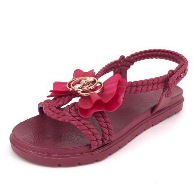 China CUSHIONING Customized Fashion Flat Heel Sandals For Women Bow Flower Slides Outdoor Beach Servo Wholesale Cheap Shoes for sale