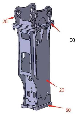 China ISO-Bohrmaschinenbrecher Teile Halter Schalen Abdeckung Für Soosan Typ Furukawa Typ zu verkaufen