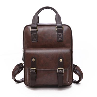 China Other Lady Brown School Backbag For Teenage Girls Waterproof Vintage Laptop Travel Bag for sale