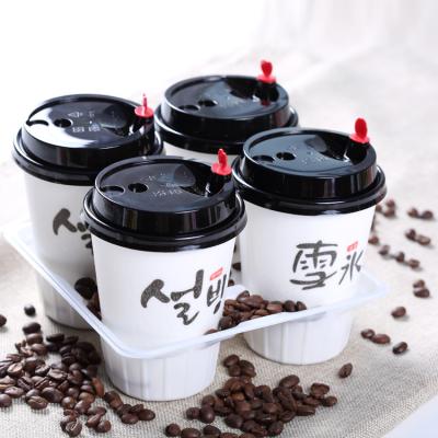 China Bio-degradable ZJPACK Hot single-use eco-friendly drinking mug 24 oz multi-colored black coffee mug with lid and straw for sale