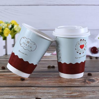 China Recyclable ZJPACK Customized logo printed double wall thick paper cup coffee paper cup packaging disposable paper cup for sale