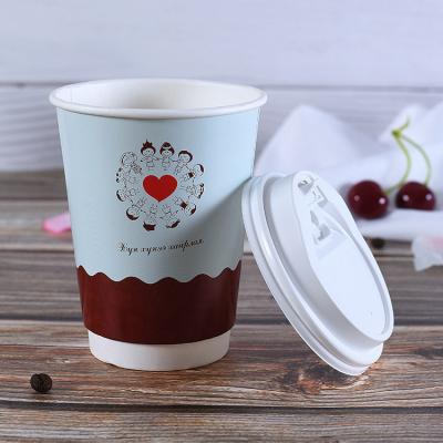 China Recyclable Customized Printed Disposable Single Double Wall Corrugated Hot Drink Paper Coffee Cup Food Grade Paper Customized Logo Accept for sale