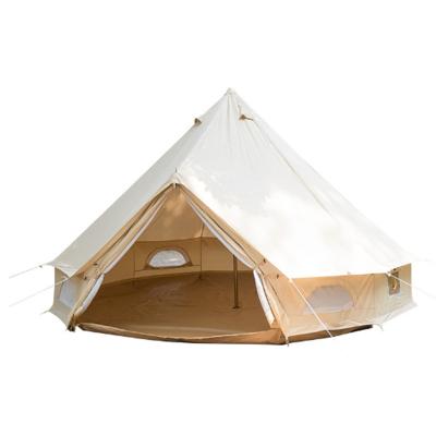 China Straight Tie Type 6M Tents Family Yurt Tent Oxford Canvas Bell Sharped Yurt Camping Tent Waterproof Outdoor Camping for sale