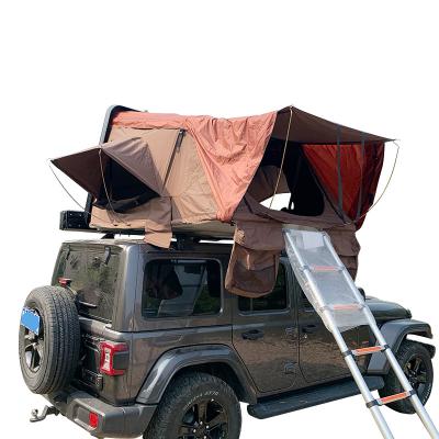 China Extended Type 1.6m Side Awning Large Size Wide Open Roof Car Roof Top Tent ABS Top Shell In Ladder for sale