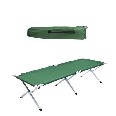 China Outdoor Ultralight Portable Collapsible Collapsible Camping Fabric Aluminum Cradle Camp Cot With Bag for sale