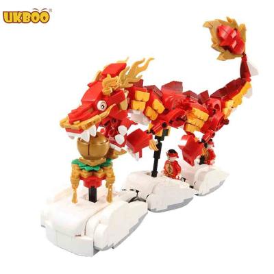 China Chinese Building Toy 727 Pcs New Year New Dragon Dance Building Blocks Bricks for sale