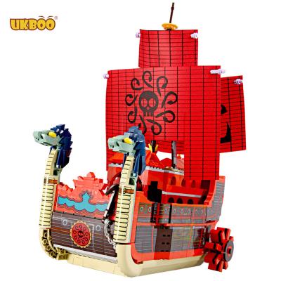 China One Piece Building Toy 1099 Pcs Building Blocks Pirate Ship Brick for sale