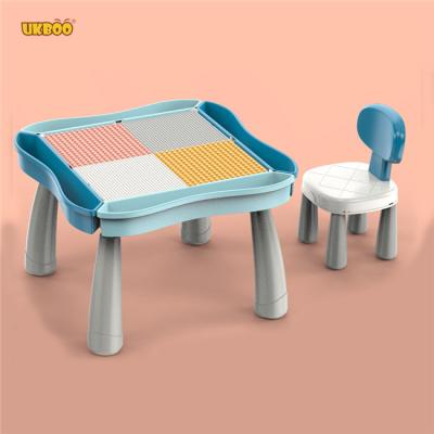 China DIY TOY UKBOO Large Building Block Study Table + Chair for sale