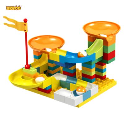 China Building Toy UKBOO 70pcs Slide Block Particle Marble Run Large RunBuilding Blocks Funnel Slide Blocks Big Size DIY Brick Educational Toys for sale