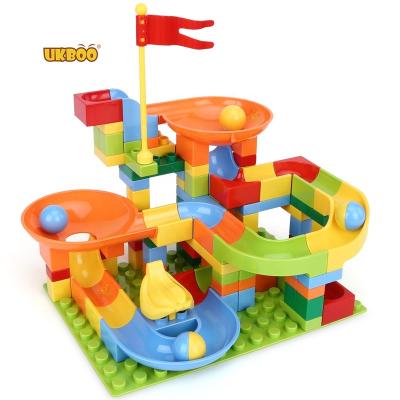 China Educational Building Toy UKBOO H125 110 Pcs Race Building Blocks Marble Run Toy for sale