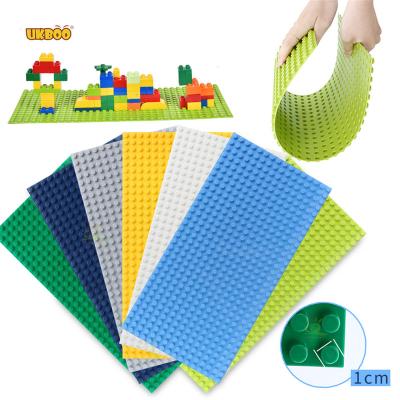 China Construction Toy Free boarding bricks baseplate DIY building block board compatible baseplate 51*25.5cm large gray green-blue legoingly for sale