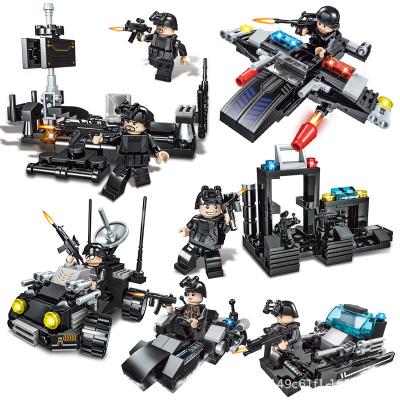 China Building Toy Military Special Police Commando 8 in 3 Children's Educational Assembly and Insert Building Block Compatible Toys for sale