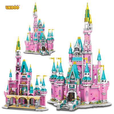 China Building Toy Free Shipping UKBOO 1676PCS Birthday Pink Princesses Castle Toys Building Block For Girl Gift for sale