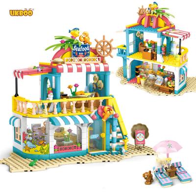 China Building Toy Free Shipping 490PCS Seafood Education Classic Restaurant City Housing Building Blocks Friend Gift Brick for sale