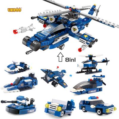 China Building Toy Amazon's Hot Toys 8 In 1 Hit Police Building Block Helicopter Toys Building Blocks for sale