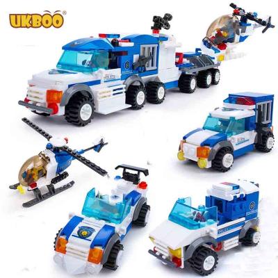 China Building Toy Amazon Hot Sale Kids Toys 4 in 1 Police Series Block Set Building Block Wholesale for sale