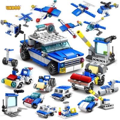 China Free Shipping 305pcs 16in1 Building Toy Police Toy Set Building Blocks Kids HITS Police Toy Set City Guard Car Construction Bricks for sale