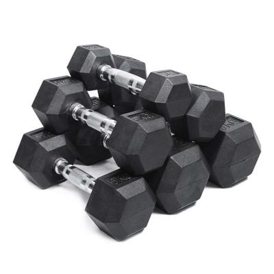 China One More Wear Resistant 10kg 40kg 10 Pound Workout Weight Lifting Fitness Gym Equipment Rubber Coated Hex Dumbbell for sale