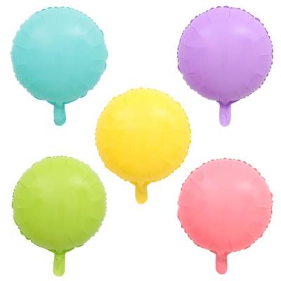 China Hot Sale Recycled 18 Inch Macaroon Color Round Helium Mylar Balloons For Wholesale for sale