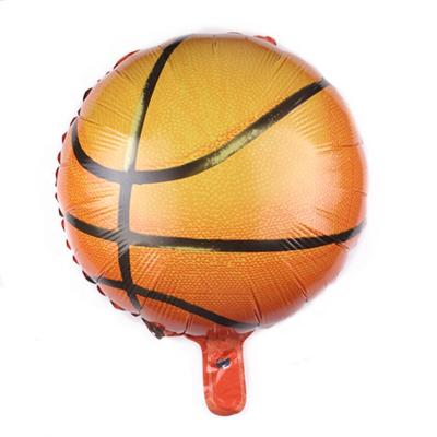 China Advertising Wholesale 18 Inch Birthday Basketball Round Mylar Self Toy Inflating Foil Balloons for sale