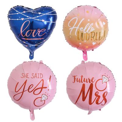 China Advertising 22 inch toy heart shape love wedding valentine foil balloons wholesale for sale