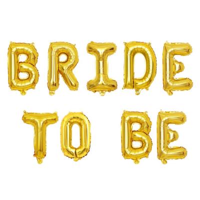 China 16 inch gold silver decoration rose gold wedding balloon set bride to be letter foil balloons for sale