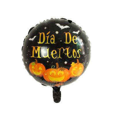 China Advertising Hot Sale Toy Dia De Muertos Halloween Pumpkin Mylar Balloon For Decoration for sale