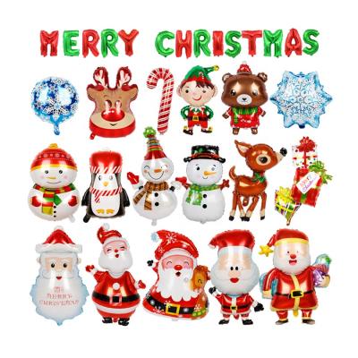 China Decoration Christmas Balloon Party Supplies Snowman Santa Claus Foil Balloon for New Year Decoration for sale