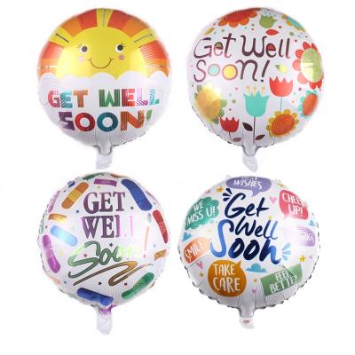 China Advertising Toy 18 Inch GET WELL SOON Balloons Helium Round Inflatable Greeting Balloons for sale