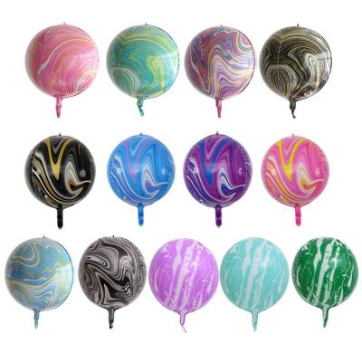 China Good Quality Decoration 22 Inch Round Marble Pattern Foil 4D Balloons Party Decoration for sale