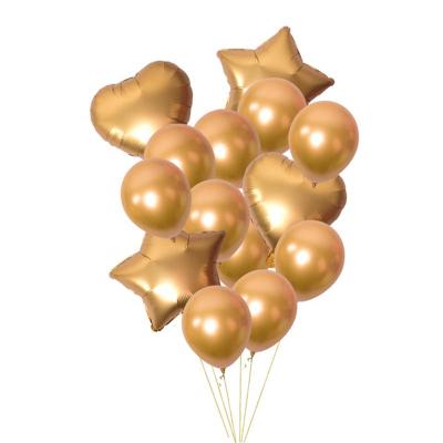 China Advertising new toy balloon decoration chrome color aluminum star and latex balloons set for wholesale for sale