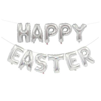 China Advertising Toy Hot Sale 16 Inch Happy Easter Letter Mylar Balloons For Party for sale